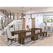 East West Furniture Xtenczar 5-Piece Extendable Dining Set in Walnut Finish