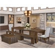 East West Furniture Xtenczar 6-Piece Extendable Dining Set in Walnut Finish