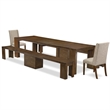 East West Furniture Xtenczar 5-Piece Extendable Dining Set in Walnut Finish