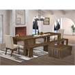 East West Furniture Xtenczar 6-Piece Extendable Dining Set in Walnut Finish