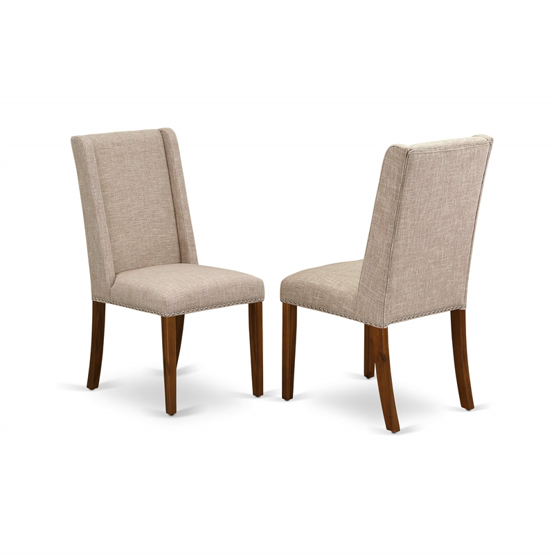 East West Furniture Xtenczar 6-Piece Extendable Dining Set in Walnut Finish