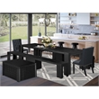 East West Furniture Xtenczar 6 -Piece Dining Room Table Set in Black Finish