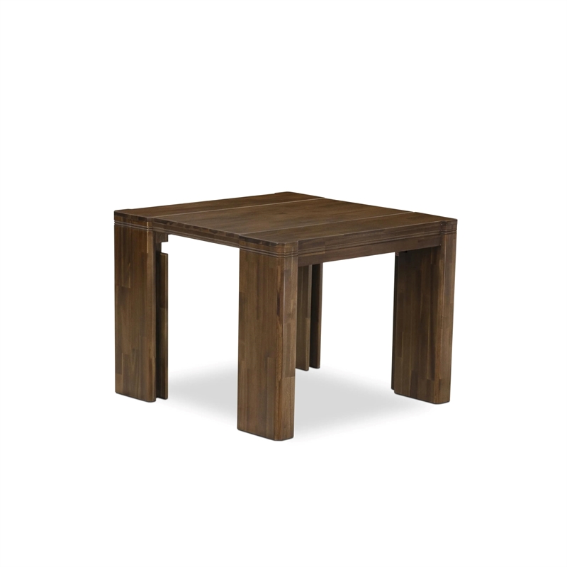 East West Furniture Xtenczar 3-Piece Modern Dining Table Set in Walnut Finish