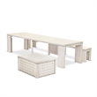 East West Furniture Xtenczar 3 Pieces Extendable Kitchen Table Set in White