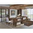 East West Furniture Xtenczar 6-Piece Extendable Dining Set in Walnut Finish