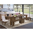 East West Furniture Xtenczar 5-Piece Extendable Dining Set in Walnut Finish