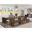 East West Furniture Xtenczar 5-Piece Extendable Dining Set in Walnut Finish
