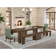East West Furniture Xtenczar 5-Piece Extendable Dining Set in Walnut Finish
