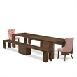 East West Furniture Xtenczar 5-Piece Extendable Dining Set in Walnut Finish