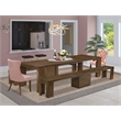 East West Furniture Xtenczar 5-Piece Extendable Dining Set in Walnut Finish