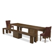 East West Furniture Xtenczar 5-Piece Extendable Dining Set in Walnut Finish