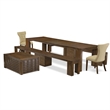 East West Furniture Xtenczar 6-Piece Extendable Dining Set in Walnut Finish