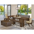 East West Furniture Xtenczar 6-Piece Extendable Dining Set in Walnut Finish