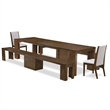 East West Furniture Xtenczar 5-Piece Extendable Dining Set in Walnut Finish