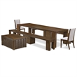 East West Furniture Xtenczar 6-Piece Extendable Dining Set in Walnut Finish