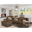 East West Furniture Xtenczar 6-Piece Extendable Dining Set in Walnut Finish