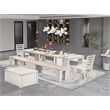 East West Furniture Xtenczar 6-Piece Extendable Dining Set in White Finish