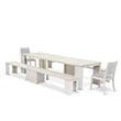 East West Furniture Xtenczar 5-Piece Extendable Dining Set in White Finish