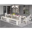East West Furniture Xtenczar 5-Piece Extendable Dining Set in White Finish