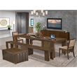 East West Furniture Xtenczar 6-Piece Extendable Dining Set in Walnut Finish
