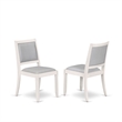 East West Furniture Xtenczar 6-Piece Extendable Dining Set in White Finish