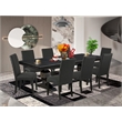 East West Furniture Northcliffe 9-Piece Dining Table Set in Black Finish