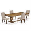 East West Furniture Northcliffe 5-Piece Kitchen Dining Set in Walnut Finish