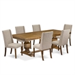 East West Furniture Northcliffe 7-Piece Kitchen Table Set in Walnut Finish