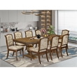 East West Furniture Northcliffe 9-Piece Extendable Dining Table Set in Walnut