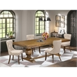 East West Furniture Northcliffe 5-Piece Dining Table Set in Walnut Finish