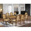 East West Furniture Northcliffe 9-Piece Dining Room Set in Walnut Finish