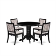 East West Furniture Shelton 5-Piece Dining Set in Black Finish