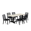 East West Furniture V-Style 7 Piece A Kitchen Table Set in Linen White Finish
