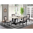 East West Furniture V-Style 5-Piece Dining Table Set in Linen White Finish