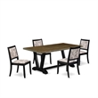East West Furniture V-Style 5-Piece Modern Dining Set in Distressed Jacobean