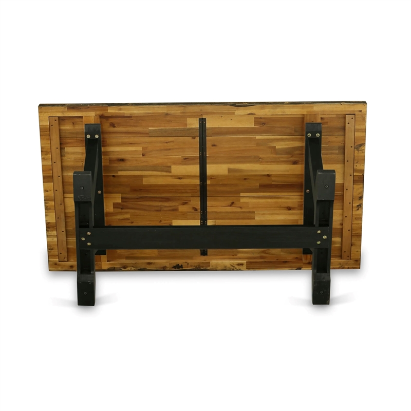 East West Furniture V-Style 6-Pc Kitchen Dining Table Set in Distressed Jacobean