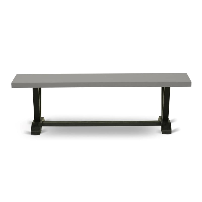 East West Furniture V-Style 6-Piece Kitchen Table Set in Cement Finish