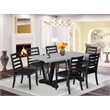 East West Furniture V-Style 7-Piece Modern Dining Table Set in Cement Finish