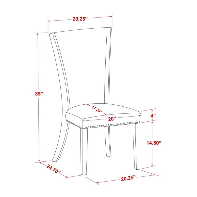 East West Furniture Weston Six-Piece Dining Room Chairs in Buttermilk & Cherry