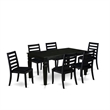 East West Furniture Weston 7-Piece Modern Dining Table Set in Black Finish