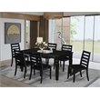 East West Furniture Weston 7-Piece Modern Dining Table Set in Black Finish