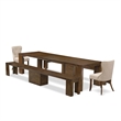 East West Furniture Xtenczar 5-Piece Extendable Dining Set in Walnut Finish