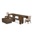 East West Furniture Xtenczar 6-Piece Extendable Dining Set in Walnut Finish