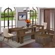 East West Furniture Xtenczar 6-Piece Extendable Dining Set in Walnut Finish