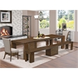 East West Furniture Xtenczar 5-Piece Extendable Dining Set in Walnut Finish