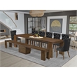 East West Furniture Xtenczar 9-Piece Extendable Dining Set in Walnut Finish