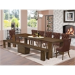 East West Furniture Xtenczar 9-Piece Extendable Dining Set in Walnut Finish