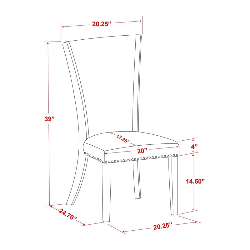 East West Furniture Shelton 4-Piece Dining Chairs in Buttermilk & Cherry Finish