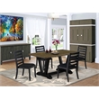 East West Furniture V-Style 5-Piece Dining Room Set in Distressed Jacobean