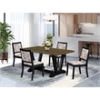East West Furniture V-Style 5-Piece Kitchen Dining Set in Distressed Jacobean